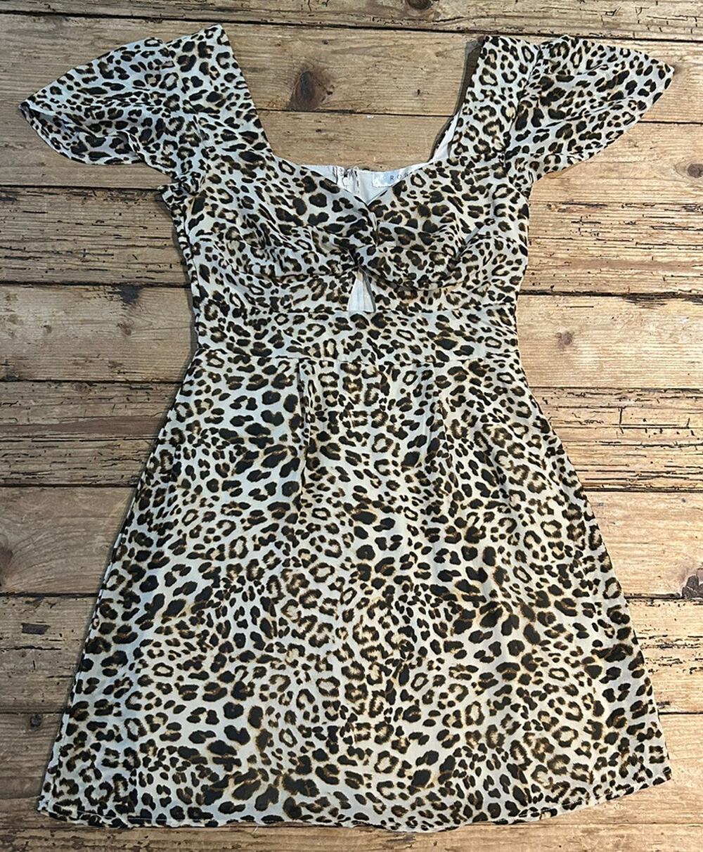 Rowa Women’s Size S Cheetah Print Mini Casual Dress